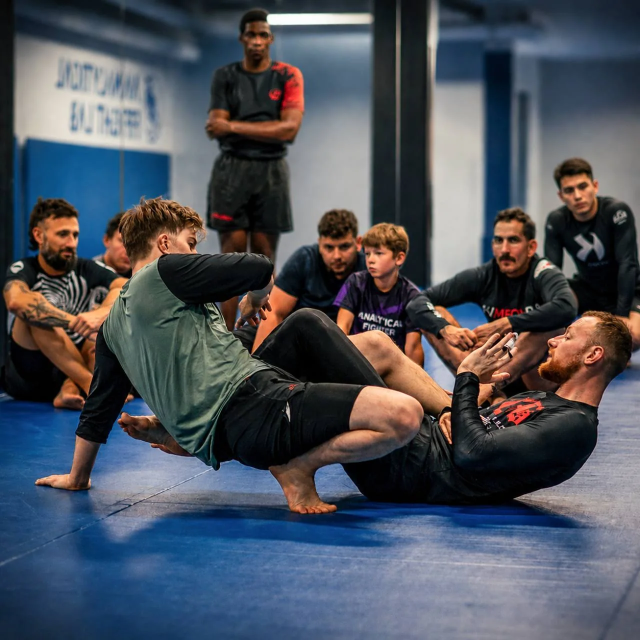 Explication d’une situation de grappling devant les pratiquants du club